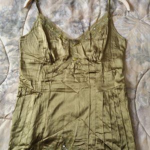 Vintage Le Chateau Green Satin Camisole